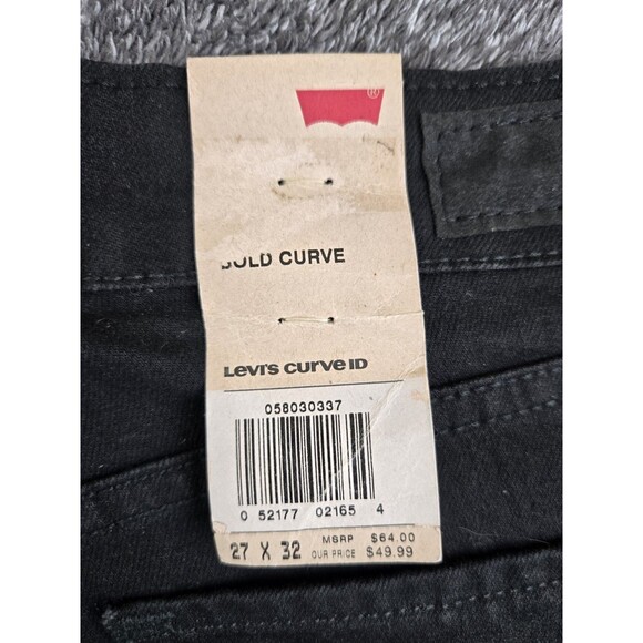New Women's Levi's Black Bold Curve Mid Rise Skinny Jeans in Size 27x32 NWT - Picture 3 of 11